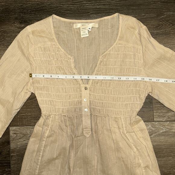 Studio M Woman’s Blouse, Tan Color sheer top, Size Medium - Picture 7 of 12